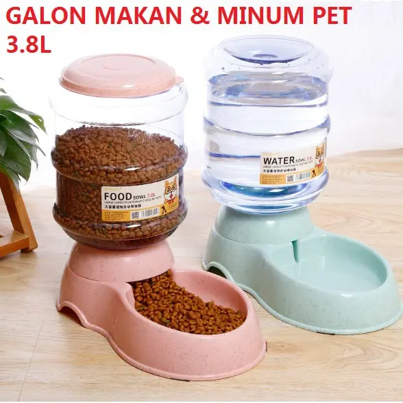 NEW Galon Tempat Minum Minuman dan Makanan Pet Hewan Peliharaan Anjing Kucing 3,8 liter
