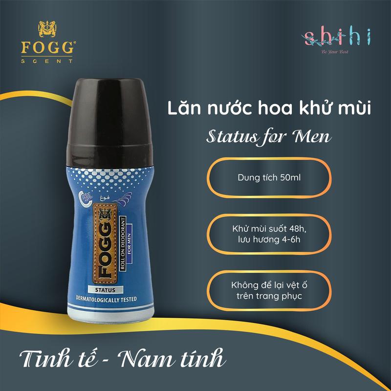 Lăn khử mùi nước hoa FOGG ROLL ON nam/ nữ, đa dạng mùi hương, 50ML, nhập khẩu chính hãng Dubai 3