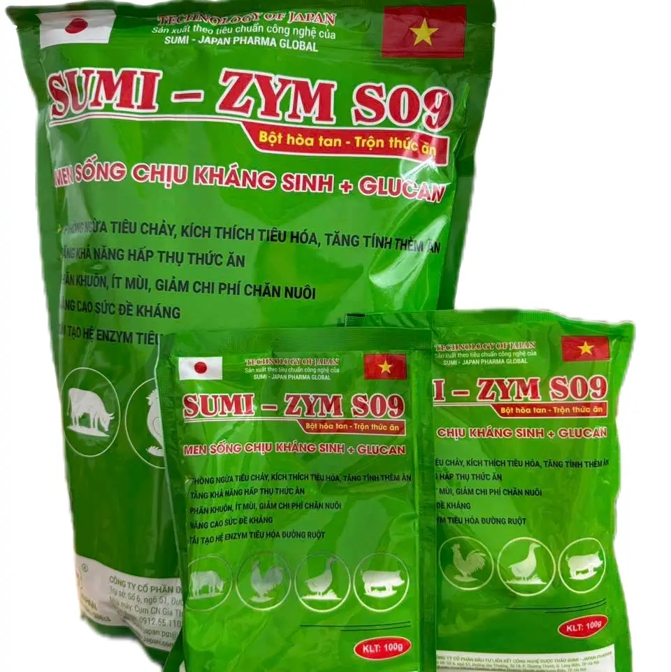 MEN TIÊU HÓA SUMI ZYM S09 TĂNG CƯỜNG VI SINH VẬT CÓ LỢI CHO GÀ