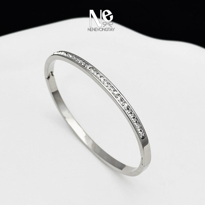   Tặng Hộp Vòng tay form elip HX titan 14-17cm không đen rỉ - Titan Phụ Kiện cho nữ - form quả trứngg  không tròn  