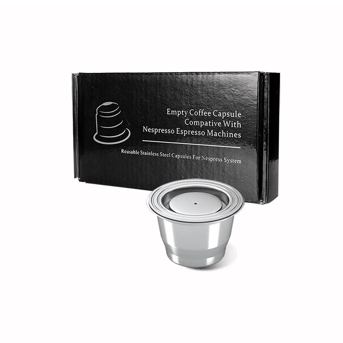 Stainless Steel Refillable Coffee Capsule for Nespresso (1/2/3/4 Counts/set), Reusable Coffee Pod, Coffee Tamper, Coffee Making Tool