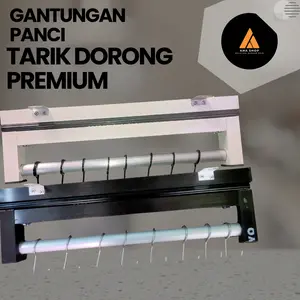 gantungan panci tarik dorong 40cm premium bahan kuat full alumunium