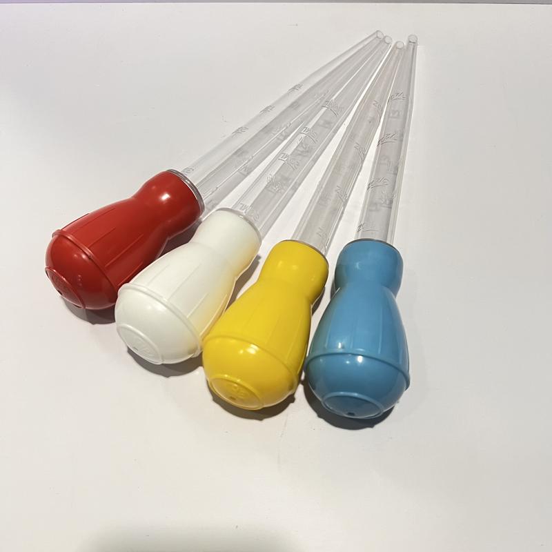 Ống hút cặn hồ cá 30ml 50ml nhựa mica trong suốt đầu bóp silicon mềm