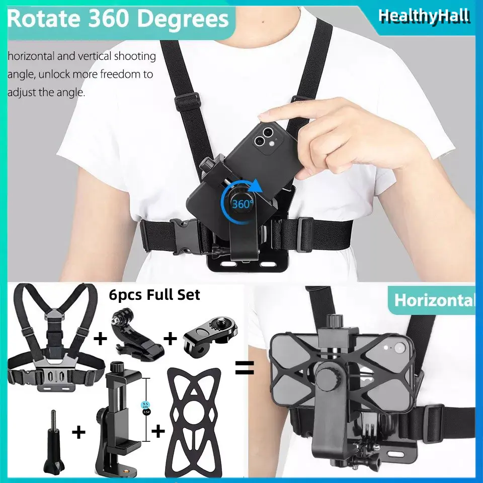 Phone Chest Strap Mount GoPro Chest Harness Holder for VLOG/POV Chest Mount for cellphone ring  light  shade  face ring  light  makeup james  charles  ring  light light  phone
