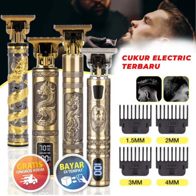 [BISA COD] Alat Cukur Rambut Elektrik Profesional, Alat Cukur Elektrik Profesional, Mesin Pemotong Jenggot dan Rambut Pria Gunting Sisir 3