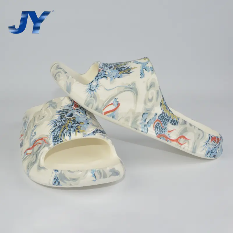 Dép nam Trắng hoạ tiết rồng đế chống trơn trượt EVA cho ngoài trời và trong nhà cỡ 40-41/42-43/44-45 Hoa DéP 3