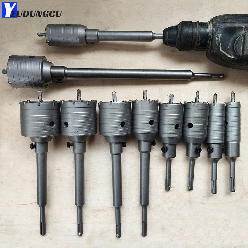 Mũi Khoan Rút Lõi Tường Bê Tông Tường Gạch 30-90mm - Cán Dài 110 200 320 40mm - Lắp Máy Khoan Bê Tông lỗ điều hòa