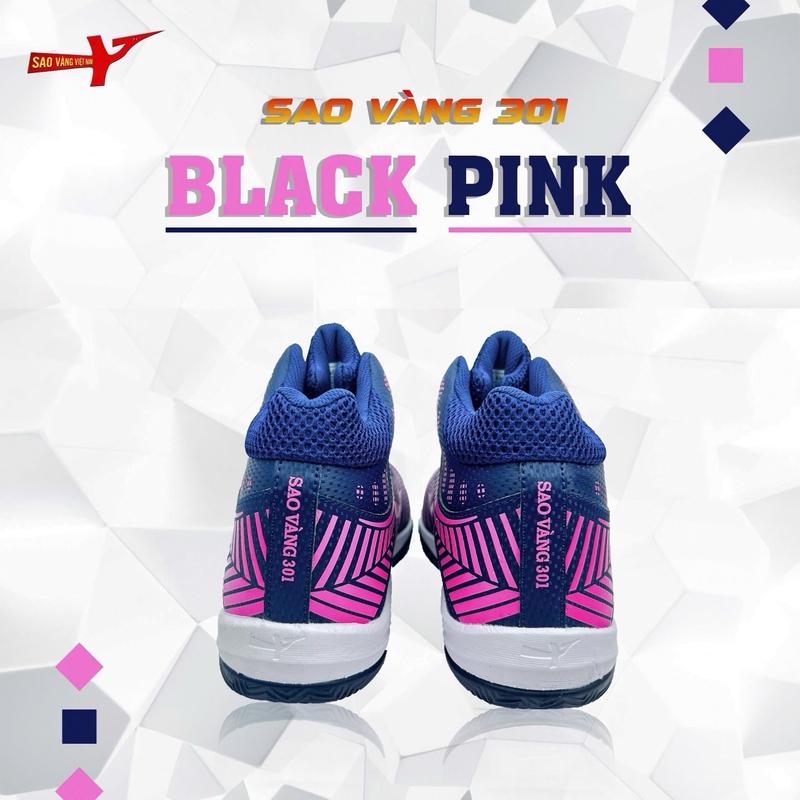 Giày Bóng Chuyền Sao Vàng 301 Black Pink - Giày Thể Thao - Sneaker Nam 6