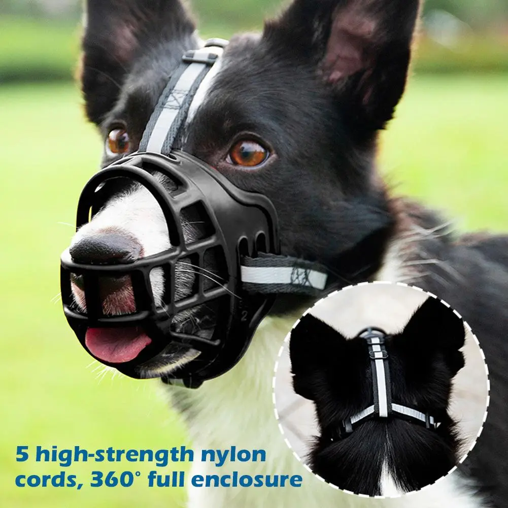COD Dog Muzzle Adjustable Puppy Mask Anti-Biting Pet Dog Mouth Cover Anti-barking Dog Training Supplies
