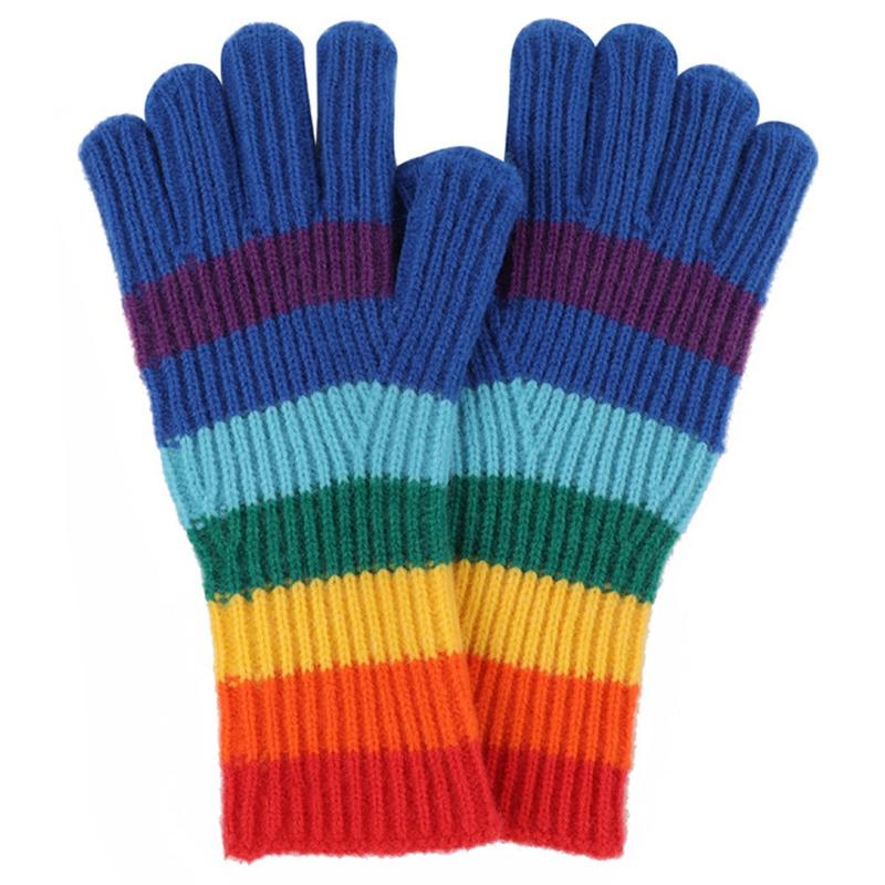 Mittens Color Lovely Stripe Mittens Touchscreen Rainbow Colorful Mitten Full - TikTok ...