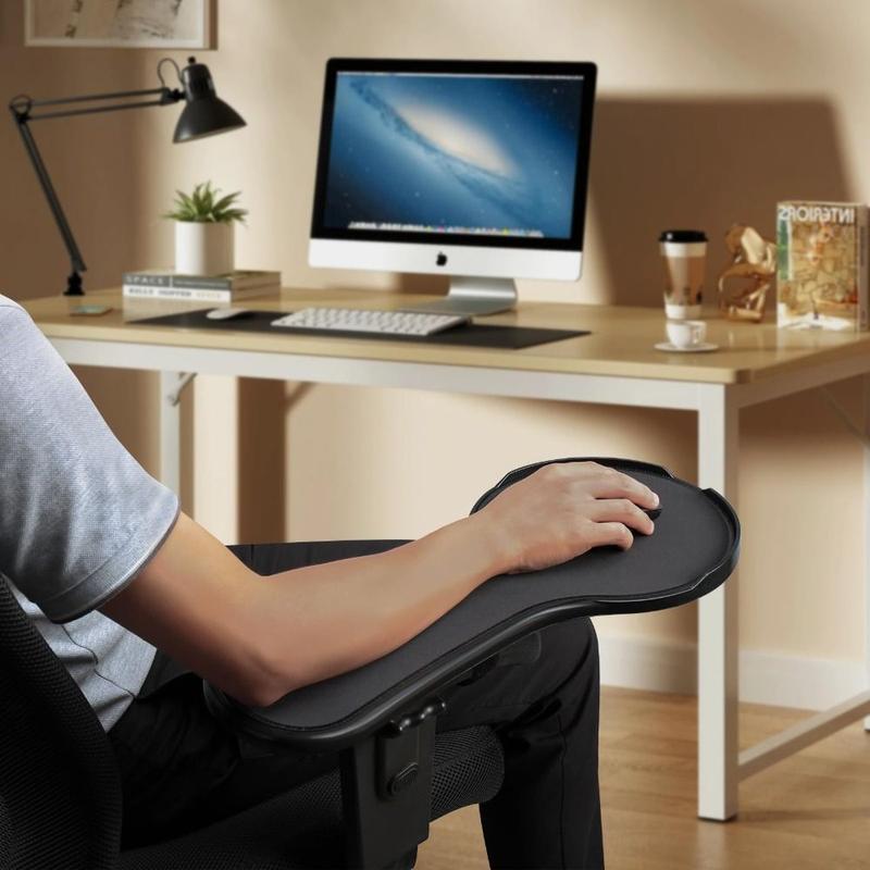 Product Introduction of with Mouse Baffle Ergonomic Arm Rest Mouse Pad Attaches to Chair Black Arm Rest Chair Adjustable Mouse Extension Platform Tray Home 19