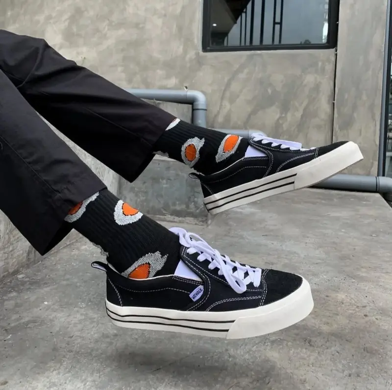 Sepatu Wewalk Footwear - Slip On Muaqad Black White Original Indonesia Flat Shoes Pria Sneakers Kerja 3