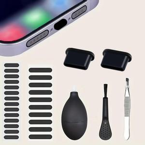 Kit de limpieza para celular, juego de herramientas para remover enchufes contra polvo del puerto de carga, set de cepillos para limpiar tabletas, accesorios para teléfono