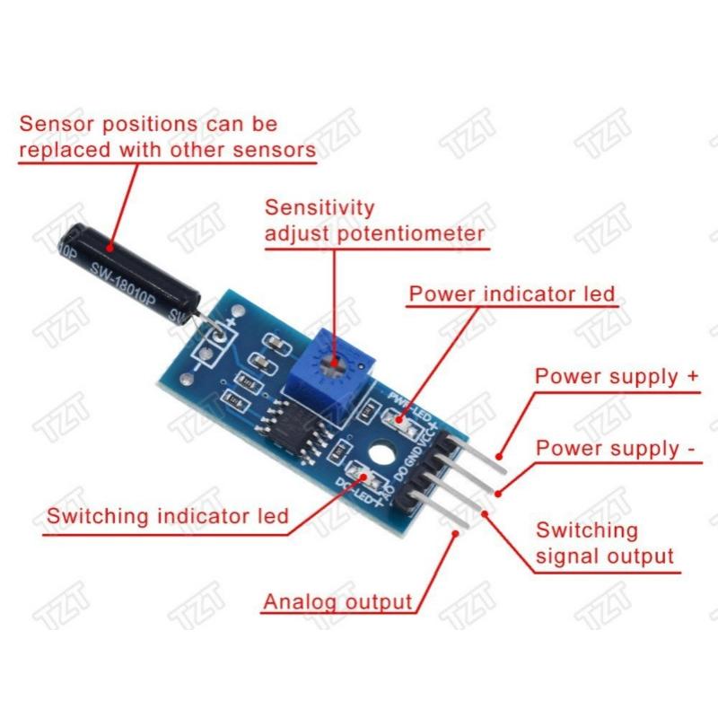 [FREE SHIP] Mạch mô-đun rung cảm biến chống trộm SW-1080p SW-18010P 4