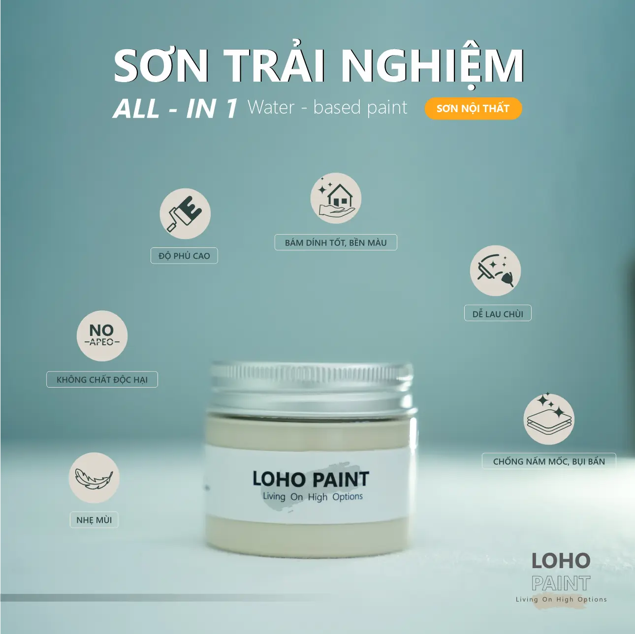 [QUÀ TẶNG] Sơn trải nghiệm Loho-Paint | Lon sơn minisize