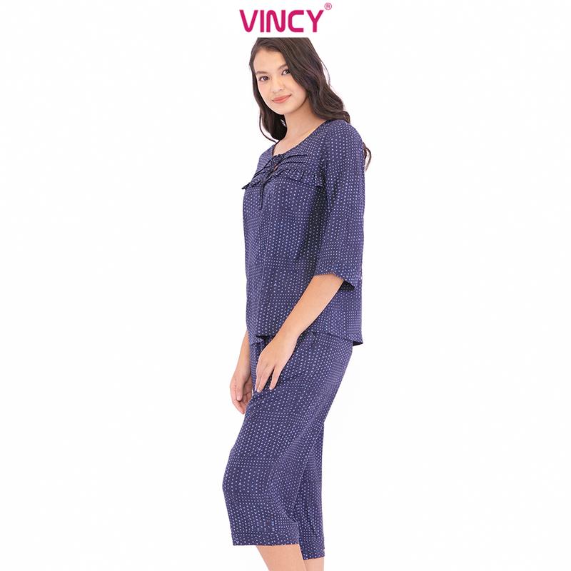 Bộ Quần Áo Mặc Nhà Kate Lửng Nữ Vincy BKL100W01 1