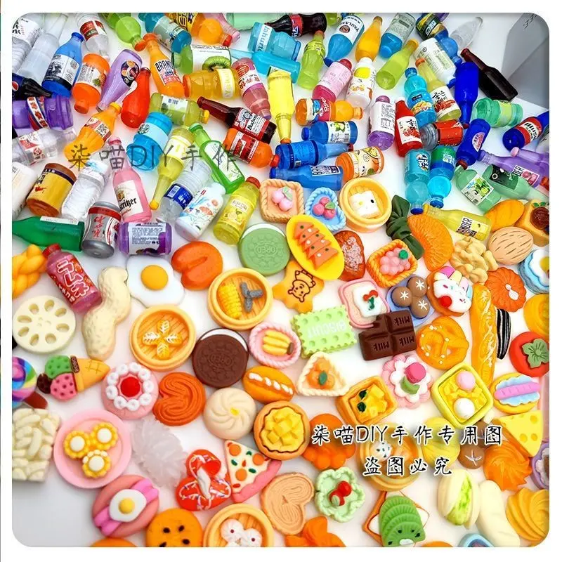 Combo 100 Charm Mô Hình Chai Nước XInh, Đồ Ăn Mini Đồ Thủ Công Trang Trí Nhà Búp Bê 8