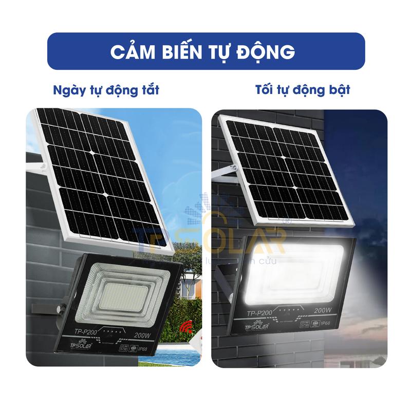 Đèn Pha Năng Lượng Mặt Trời TP Solar Công Suất 200W, 300W, 600W TP-P200, P300, P600 Pin MONO Sạc Nhanh Tự Động Bật Tắt Đèn Năng Lượng Mặt Trời Chính Hãng 7