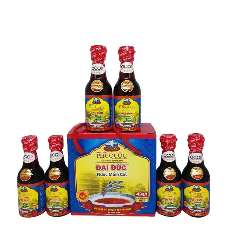 Nước mắm cốt 43° đạm 6 chai thủy tinh tổng 300ml , nguyên chất,dùng để chấm ăn sống, không có chất bảo quản, Nước Sốt Chua Cay , 2