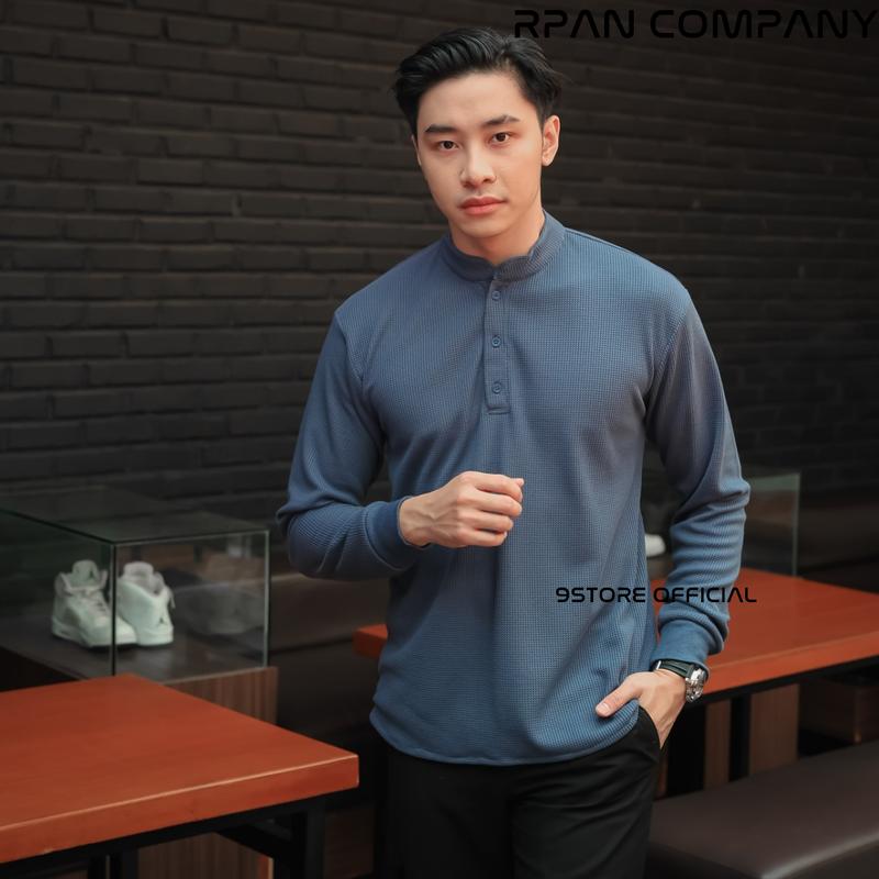 Tshirt Henley Waffle Long sleeve Original / Baju Waffle Tangan Panjang Kancing / Crewneck Waffle Button. 0