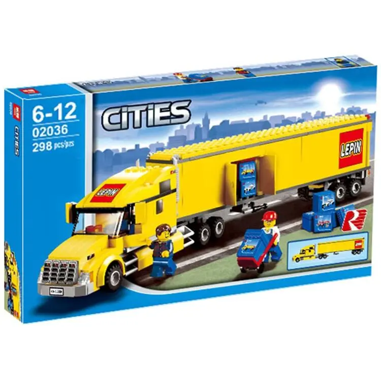 building block City Series yellow large truck 3221 freight car boys' toys
