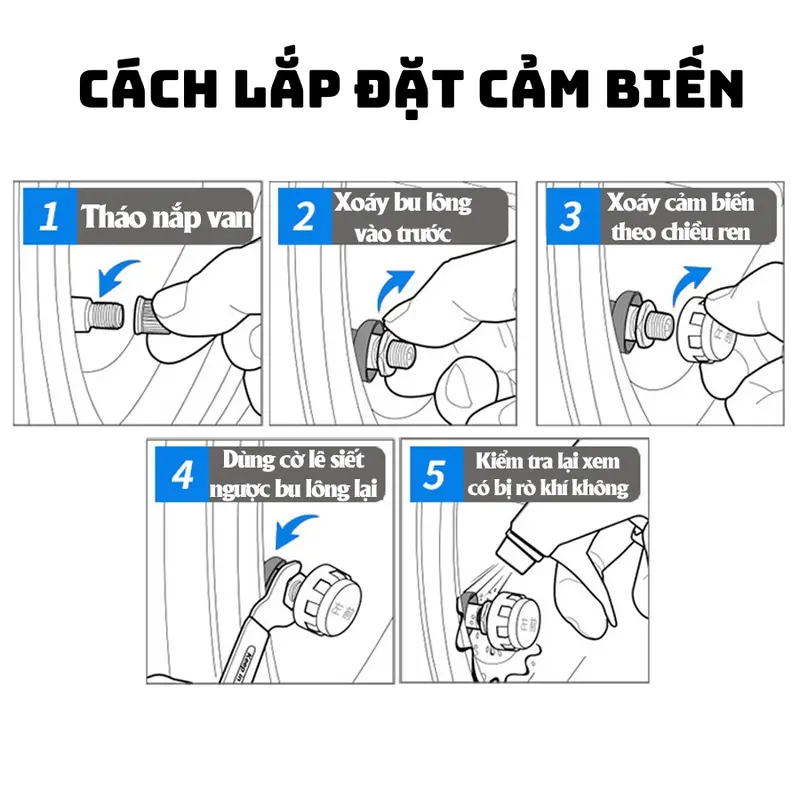 Cảm biến áp suất lốp ô tô xe hơi gắn ngoài, Pin sạc năng lượng mặt trời, màn hình LCD 8