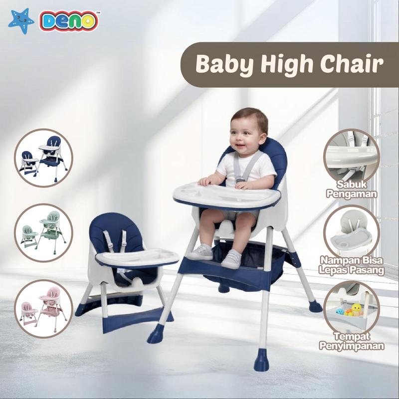 DENO Baby Highchair High Chair Kursi Makan Bayi 2 in 1 High Chair ...