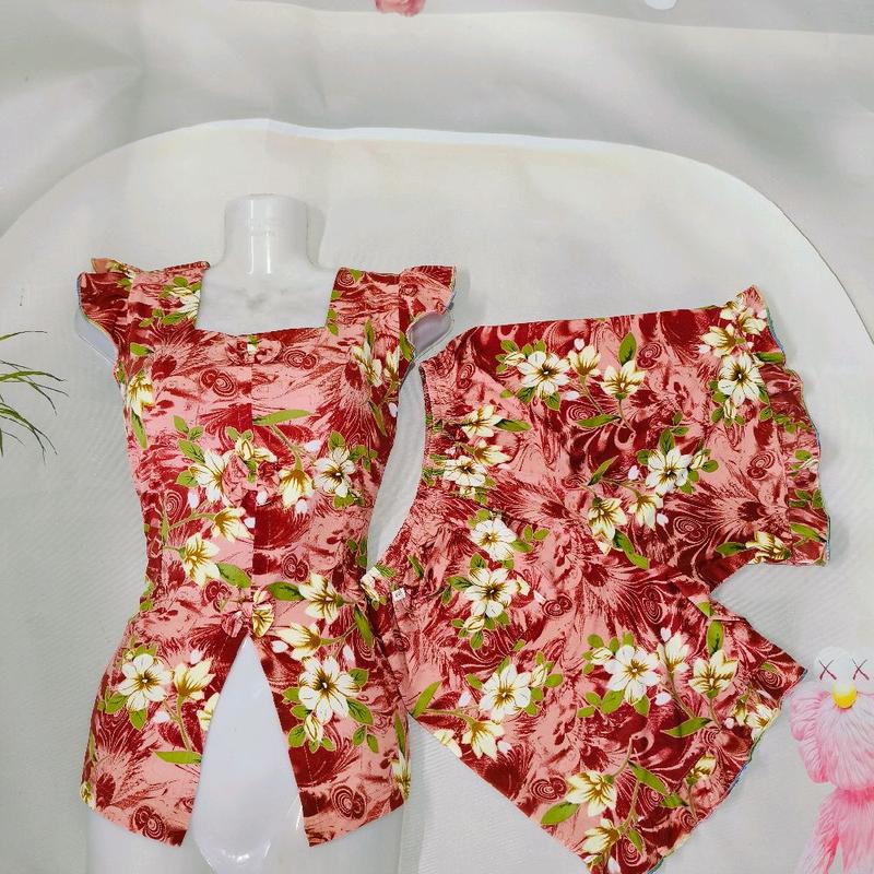 MA12. mẫu bo đùi quần bèo cổ vuông tay cánh tiên phối nơ sezix 1.2.3.4.5 chất lieu thung aty có độ giãn tốt 45kg -75kg vừa 3