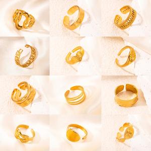 Cincin Keluli Titanium, Minimalis Niche, Mampu Milik, Mewah, Rasa mewah, Bersalut 18k, Bentuk Geometri Tidak Teratur, Untuk Wanita, Keluli Tahan Karat lustful  jewelry