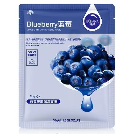 Veze Sheet Mask Korea Masker Wajah Blueberry Aloe Vera Pomegranate Honey Cucumber Olive Hitam Kering Memutihkan Mencerahkan 1