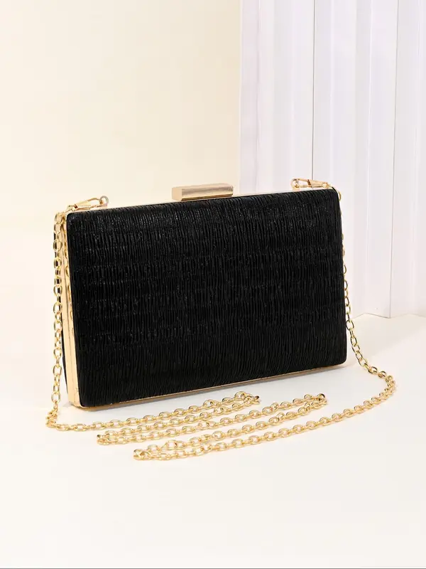 Women's Elegant Glitter Evening Bag, Exquisite Trendy Clutch Purse with Detachable Chain Strap, Fashionable Bag for Party Decoration 5