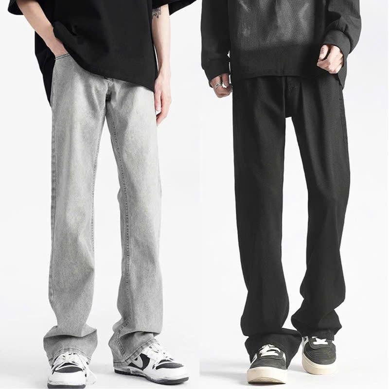 Quần jean nam ống suông đứng chất vải denim mềm mịn Menswear Pants Có Túi