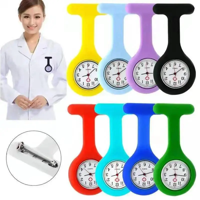Creative Essential! Innovative Brooch - style Silicone Nurse Watch, Loved by Students and Medical Workers, Free Battery, Eye - catching Innovative Design