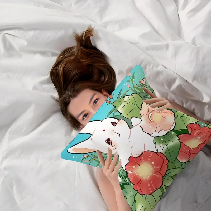 Cute Rabbit Pattern Cushion Cover, 4 Counts/set Soft Comfortable Throw Pillow Cover, Household Decoration Supplies for Home Living Room Bedroom 3