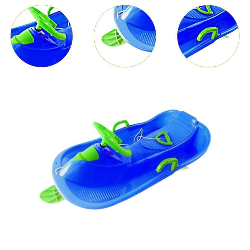 Product Introduction of Snow Sled with Steering Wheel and Brake Portable Outdoor Unique for Downhill Versatile Ski Sled for Boys Kids Girls Children 1