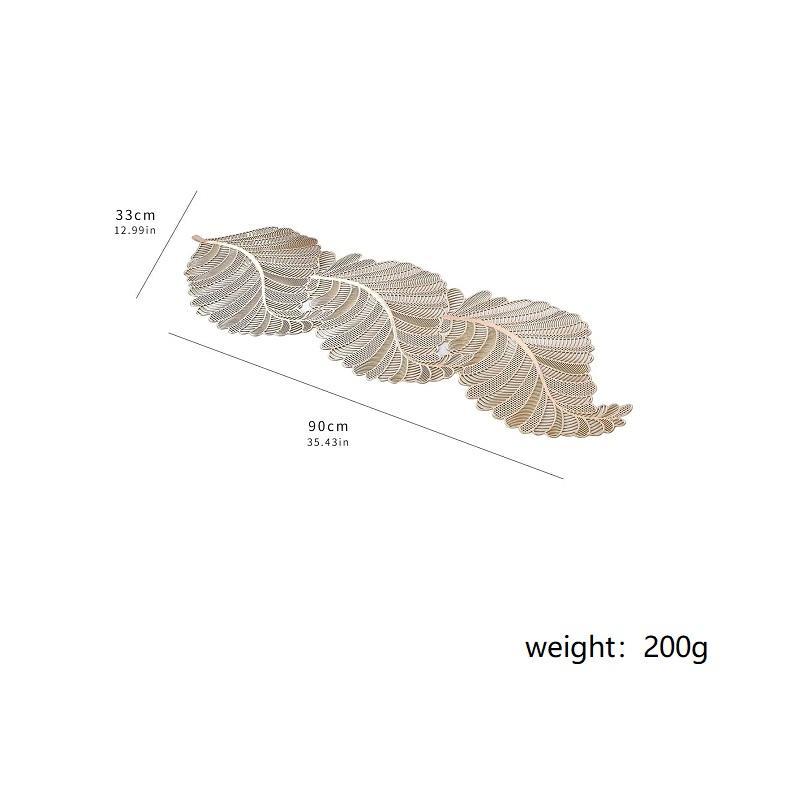 Hollow Out Leaf Design Table Runner, 1 Count Creative PVC Table Mat, Decorative Table Runner for Home Kitchen Dining Room 1