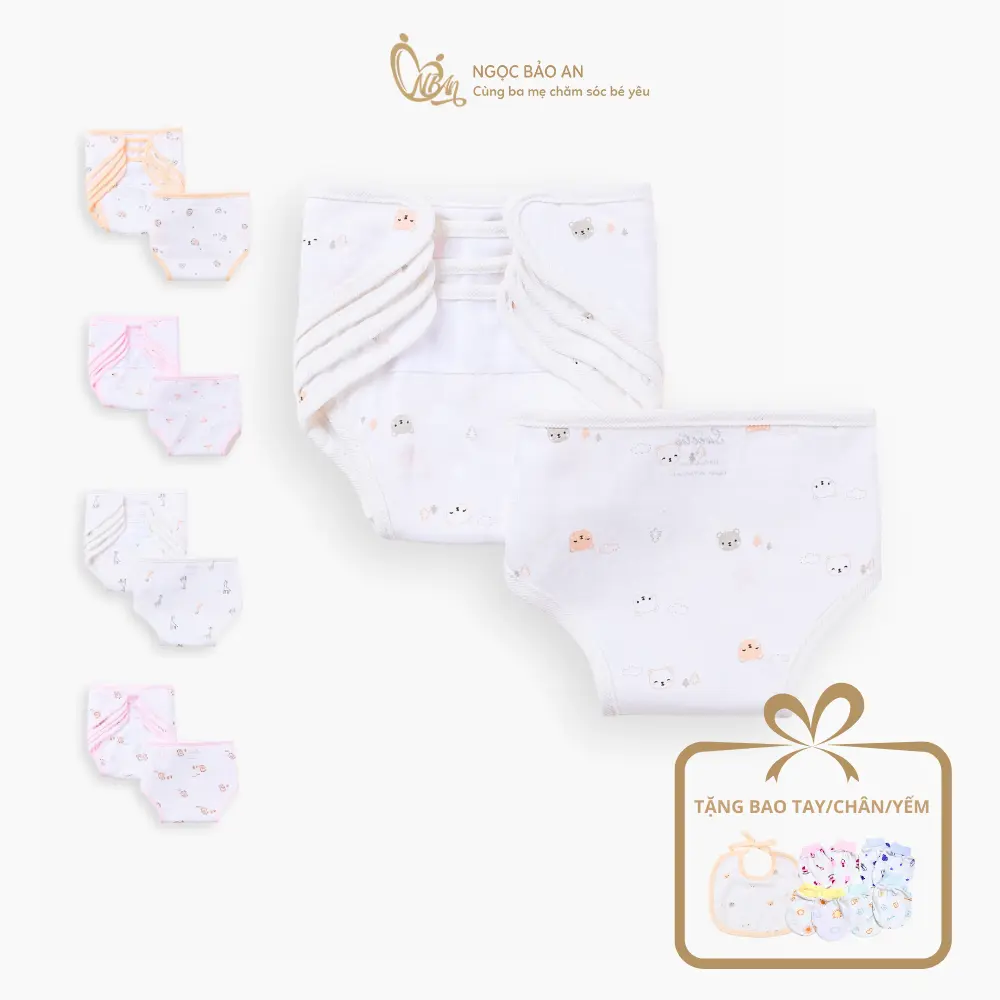 Tã dán sơ sinh NB, 5 cái/gói, vải Cotton mềm mịn, thoáng mát, không hâm bí cho bé