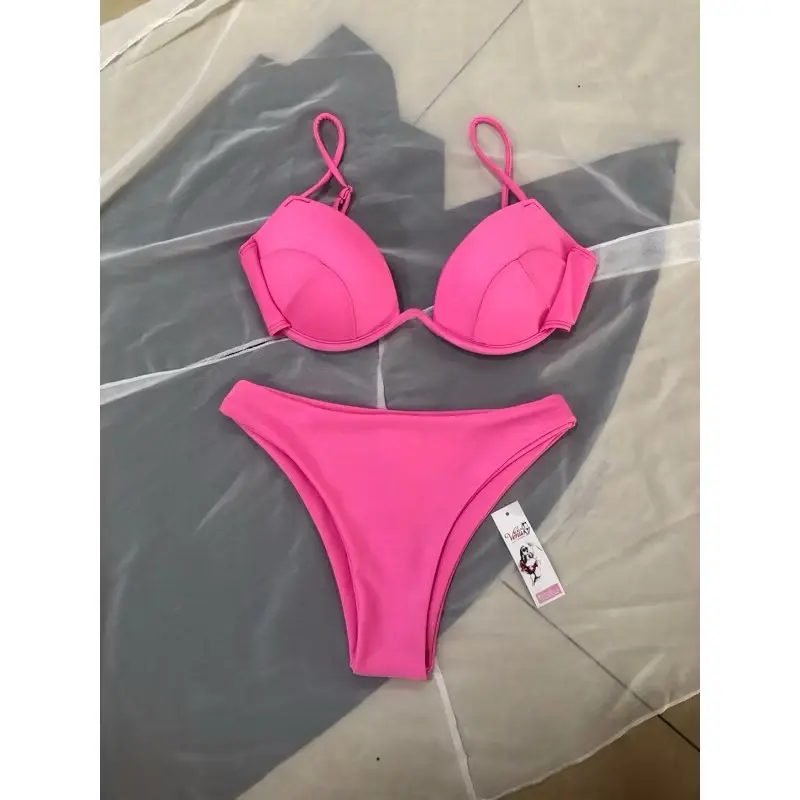 Bikini 2 mảnh gọng nâng khoe  siêu xinh Nhung Thun Đen 7