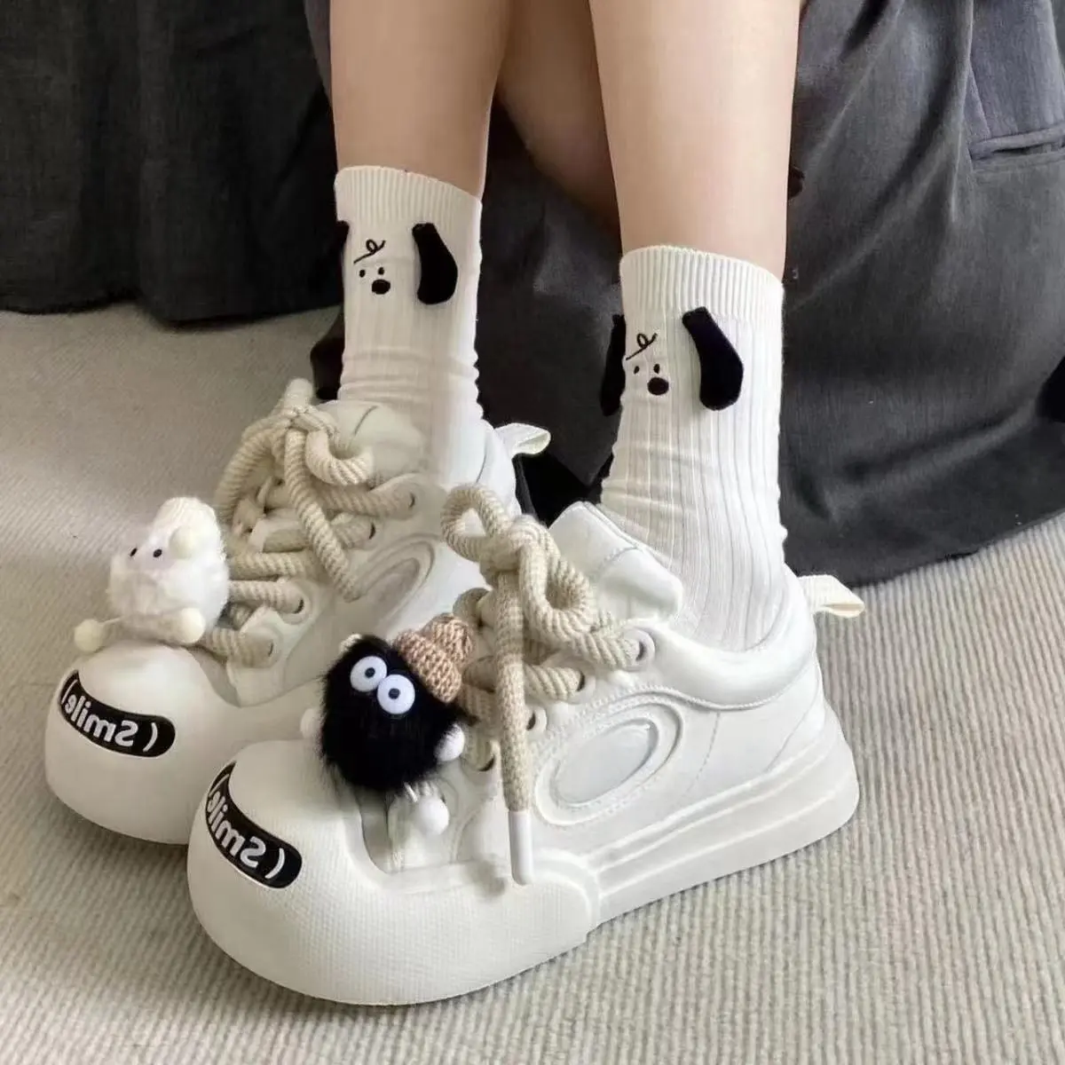 Kasut Kepala Besar, Gaya Jepun, Jack Purcell, Putih Berkrim Berkrim, Tampan dan Bergaya, Serba guna, Kasut Papan Skate Kartun, Asli selipar  memancing kasut  court