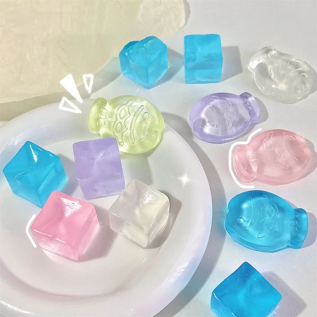 Ice Cube Soft Elastic Decompression Pinch Music Toy Squishy Toys For Kids Antistress Ball Squeeze Party Favors Stress Relief Toys