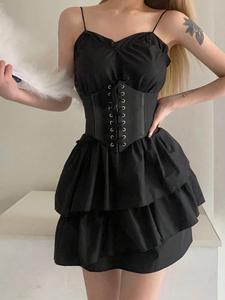1 Pieza Cinturón de corsé cruzado para mujer, con agujetas, decorado con ojales, cinturón de cintura elástico para vestido, decoración de ropa de fiesta