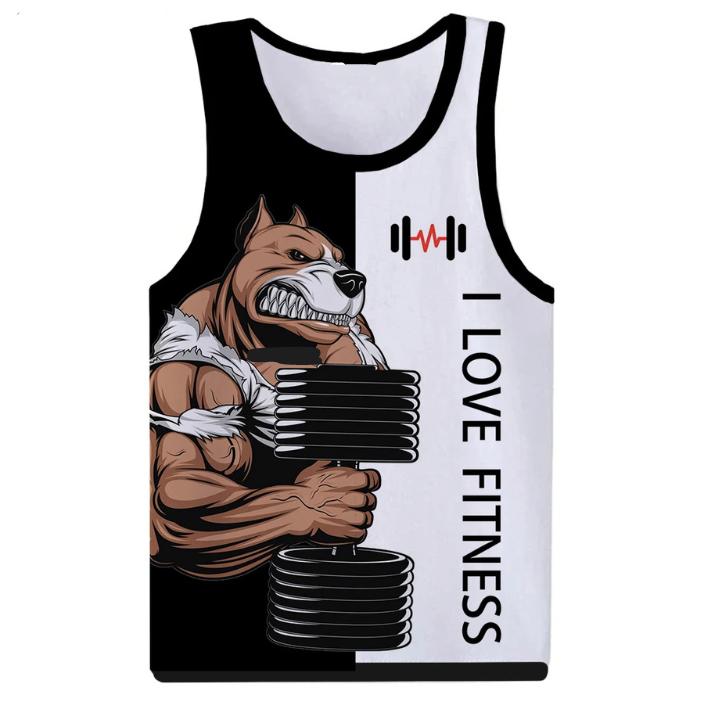 Product Introduction of 2025 New Animal Rottweiler Love Fitness 3D Printed Tank Tops Men's Sleeveless Vest Harajuku Streetwear Gym Bodybuilding Clothing 6