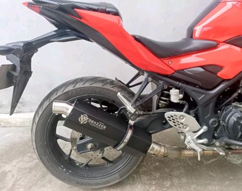 Product Introduction of silincer Racing Big volume inlet 50mm knalpot racing Original Brazzer exhaust silincer only 2