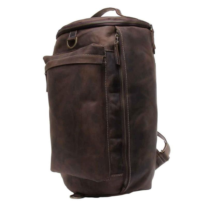 Zane Leather Backpack In Tan Brown 1