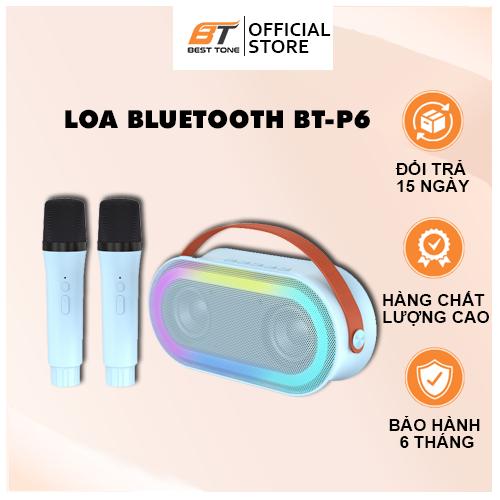 2 MIC LOA BLUETOOTH BT-P6 LOA HÁT MINI DỄ THƯƠNG ÂM THANH TRONG TRẺO BASS ẤM LOA CHẮC CHẮN THIẾT KẾ THỜI THƯỢNG GIỌNG HÁT CHÂN THẬT. Củ Loa Kem Nghe Nhạc