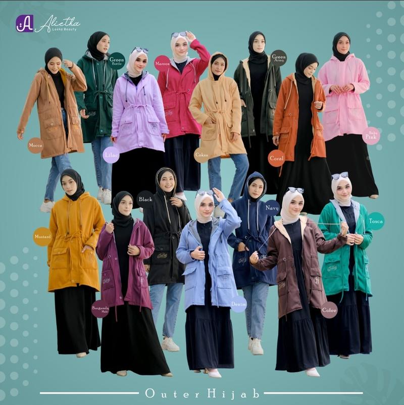 Product Introduction of Jaket Outer Hijabers by Alietha | Jaket Muslimah Panjang | Jaket Babyterry Murah Wanita Basic 0