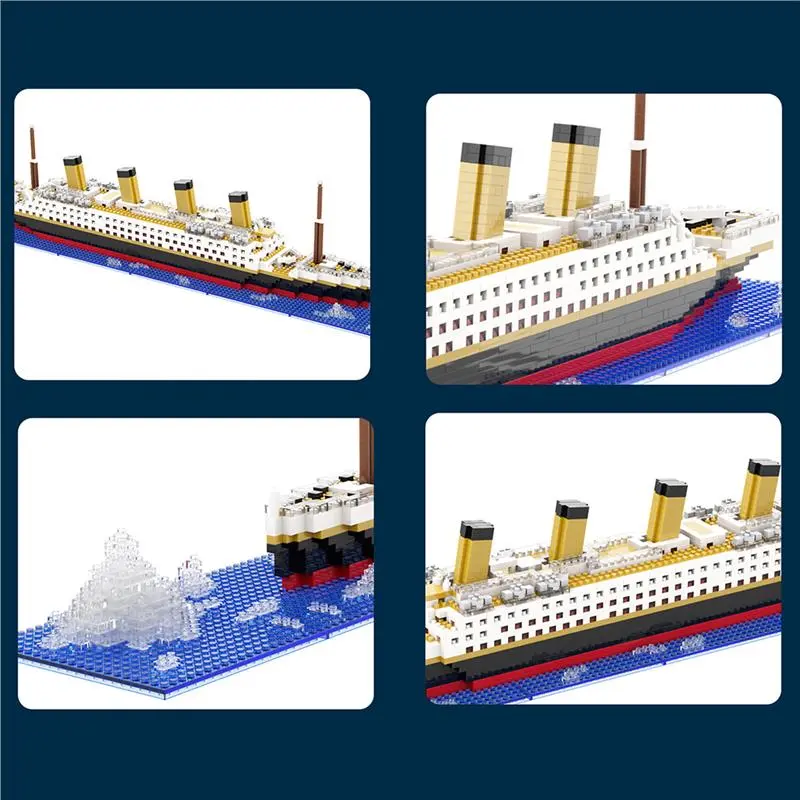 [BYLAM] Titanic khối xây dựng Đồ chơi lắp ráp khổng lồ bé trai và bé gái Xếp hình Mô hình Tàu Du Lịch Quà tặng ngày lễ tình nhân 6