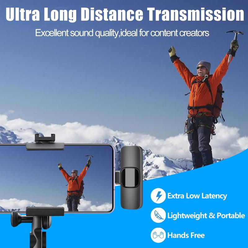 Product Introduction of Wireless Lavalier Microphone, USB Rechargeable Wireless Microphone, Noise Reduction Microphone for Video Recording Interview Podcast Vlog, Audio 3