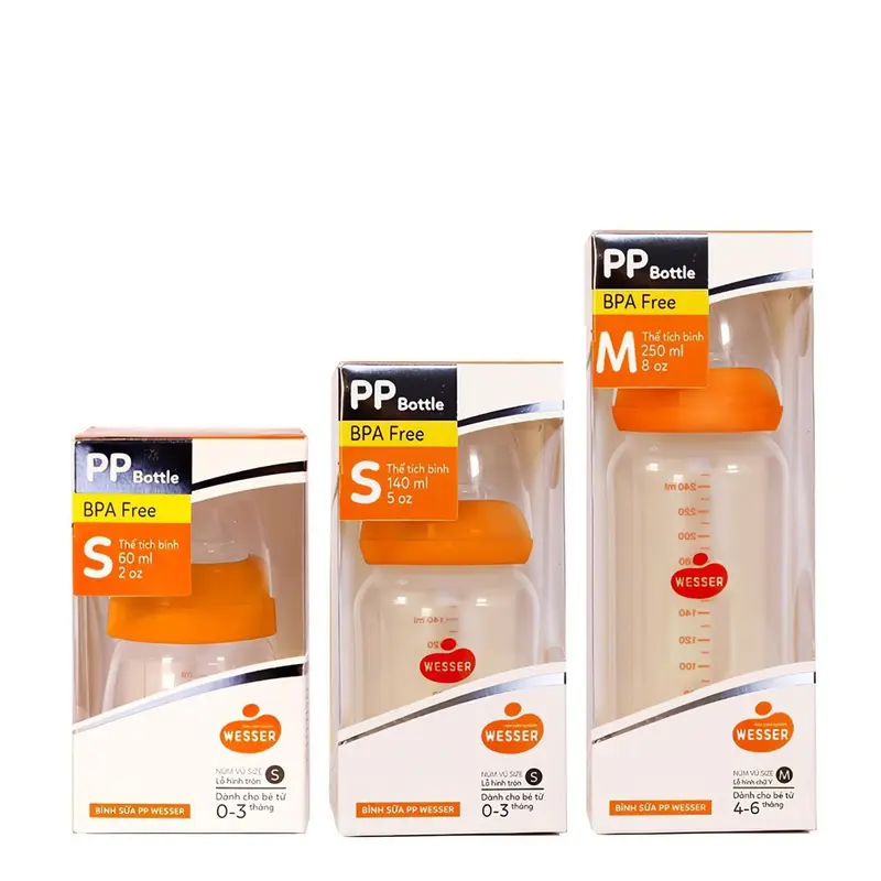 Thảo Uyên | BÌNH SỮA WESSER CỔ HẸP 250ML MẪU MỚI NHẤT 1