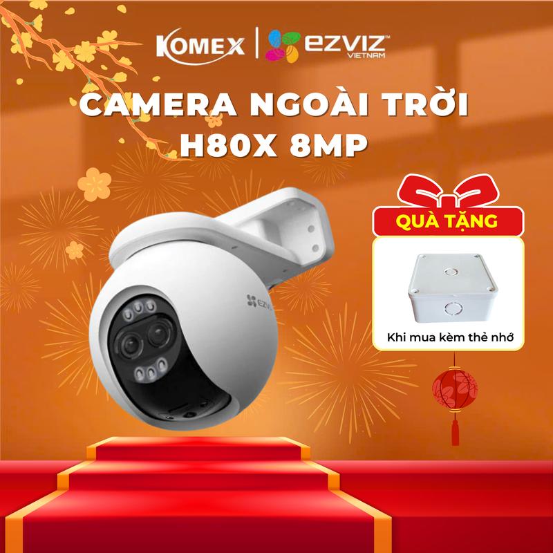(Mẫu mới) Camera wifi ngoài trời EZVIZ H80x 2 ống kính 4K, Xoay 360 độ, Đàm thoại 2 chiều, Phát hiện người/phương tiện, góc siêu rộng - Ezviz Komex Store